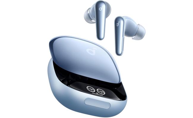 Anker Soundcore Liberty 4 Pro, Noise Cancelling Wireless Earbuds, 7-Sensor and Real-Time Adaptive Noise Cancelling, 2× Faster Charging, Studio-Level Hi-Fi Music, Clear Calls with 6 Mics and AI - Blue